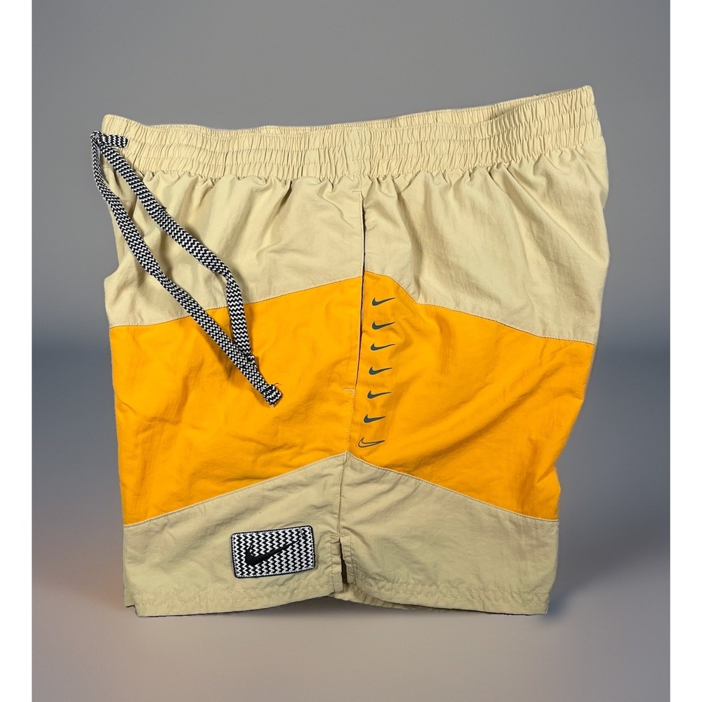 Nike Multi Logo Vortex NESSD507 Icon Volley Swim Trunk Shorts Mens L Brief Lined